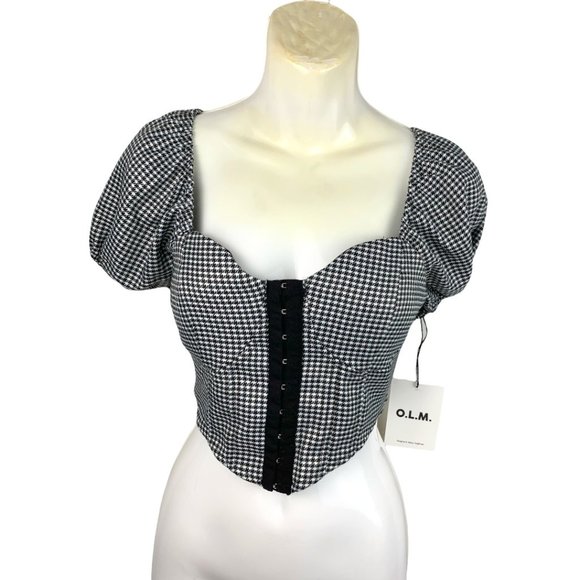 O.L.M. Tops - O.L.M Women's ruffles sleeves corset crop top size Medium New with tag